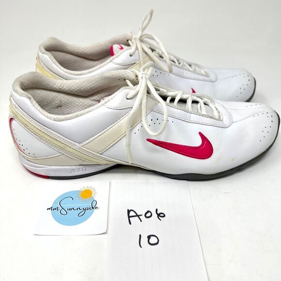 Nike Air Cardio III Running Shoes White Pink Leather Sneakers Womens Size 9.5 - Picture 11 of 11